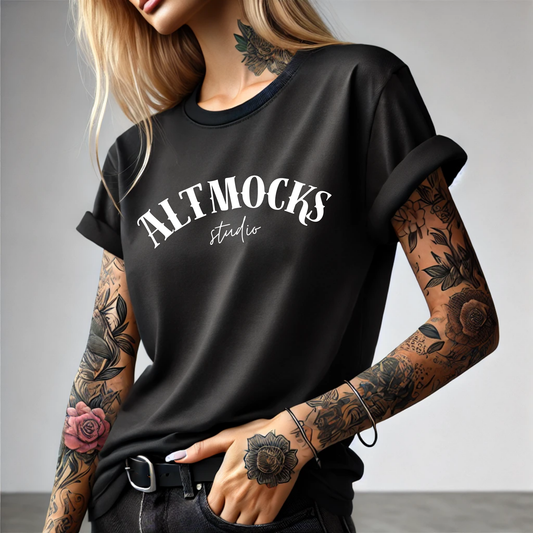 blonde tattooed woman mockup