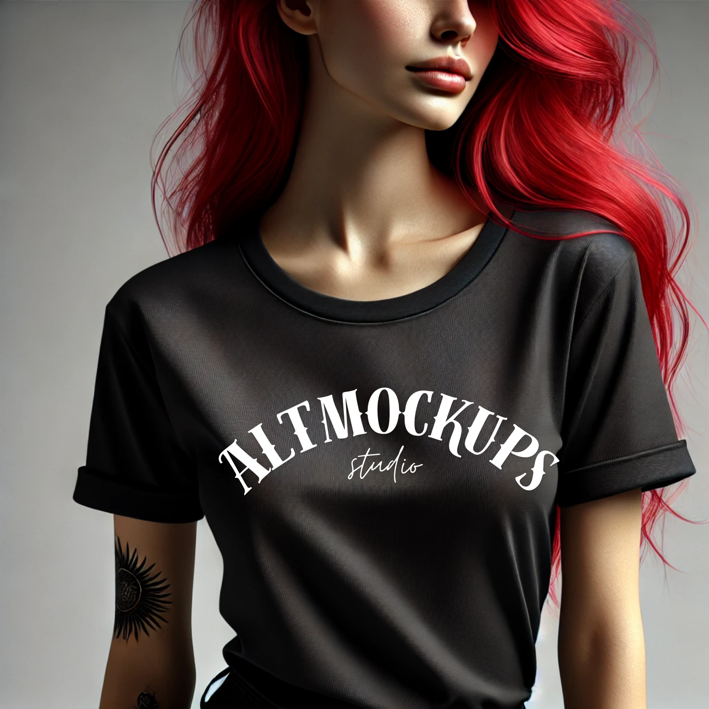 Red Hair Tattoos Mockup